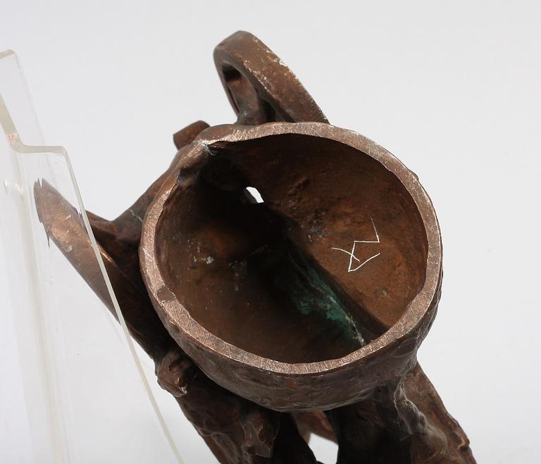 EBELING, ALLAN, skulptur, patinerad metall. Sign.