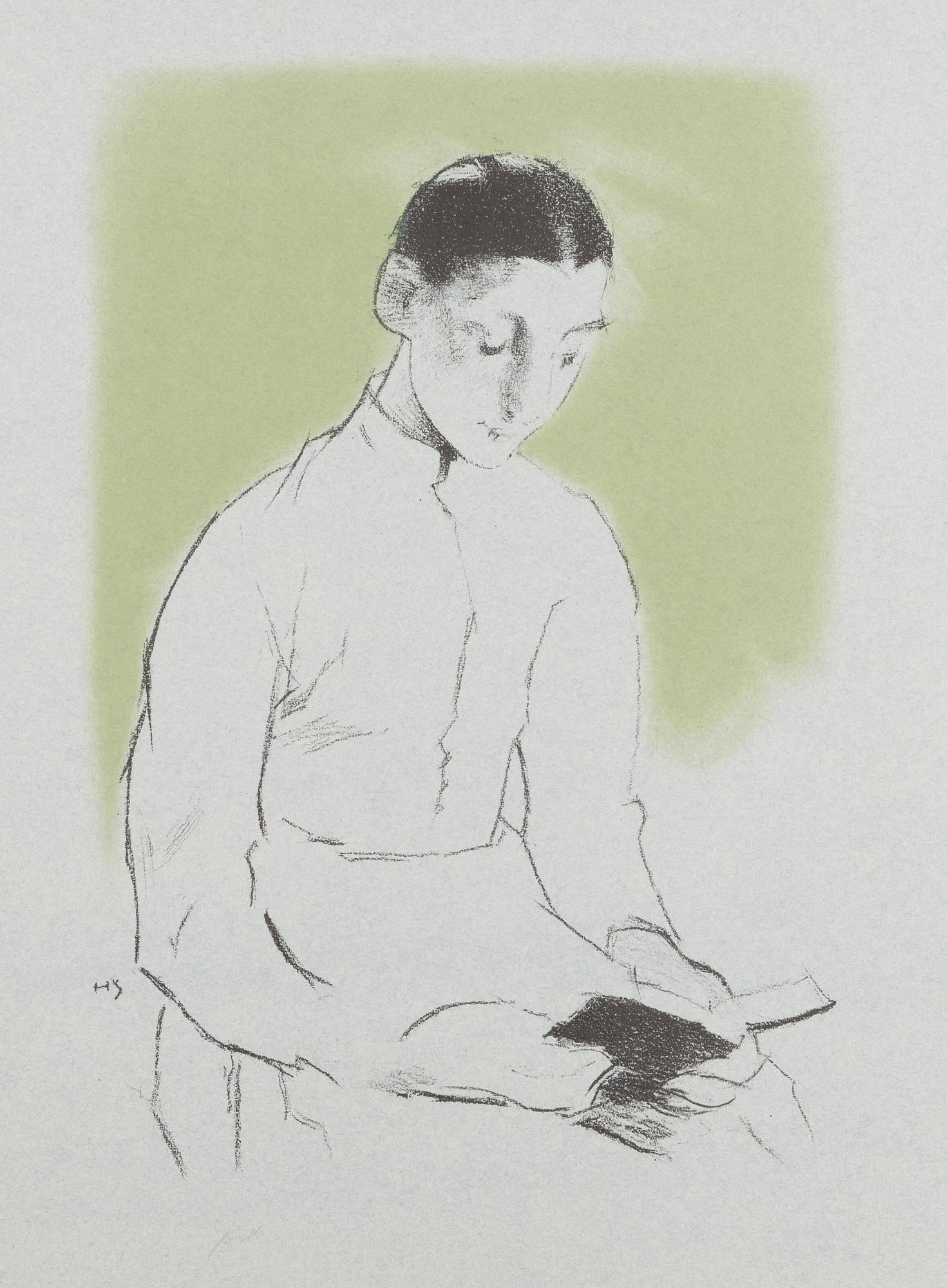 HELENE SCHJERFBECK, litograph, test print on two sides.