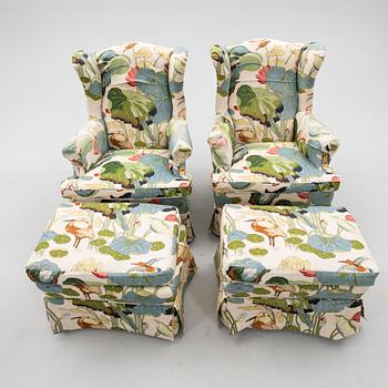 Chairs with footstools 1 pair, mid/second half of the 1000s.