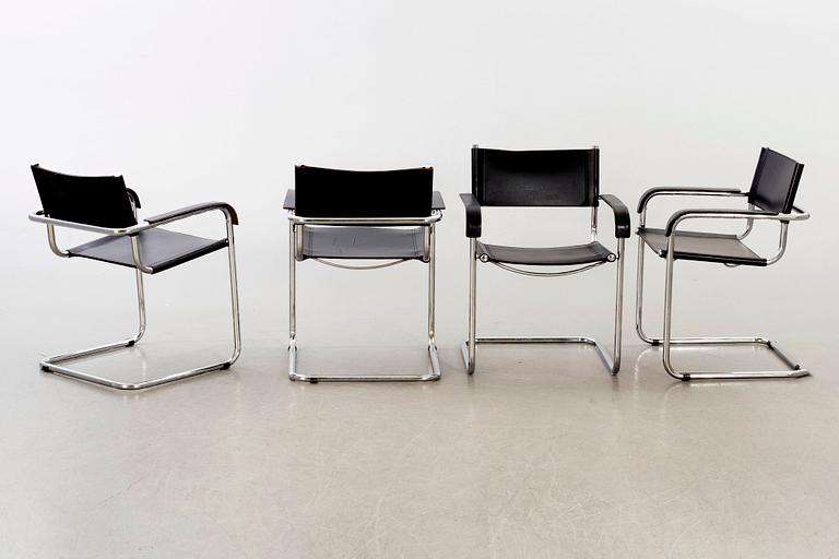 Five late 20th century Italian armchairs.