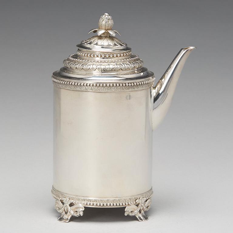 Jöns Granbom, kaffekanna, silver, Stockholm 1785. Gustaviansk.