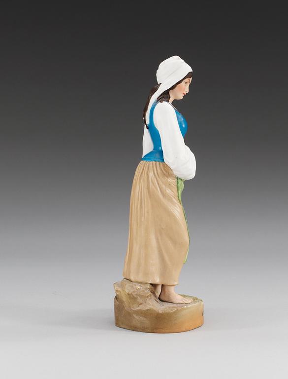 A Russian bisquit figure of a Bulgarian woman, Gardner manufactory, ca 1900.