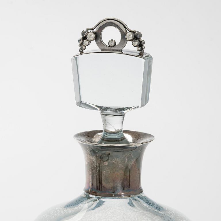 Aage Weimar, cocktail- och serverings set, 7 delar, sterlingsilver och glas, Danmark 1900-talets mitt.