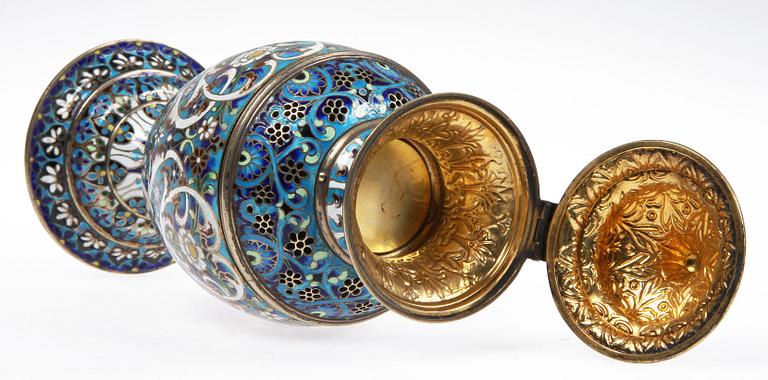 LOCKURNA, orientalisk stil, silver och emalj, Gorham Manufacturing Co, 1800/1900-tal.