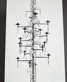 Erik Höglund, a sixteen light chandelier, Boda, Sweden 1960-70's.