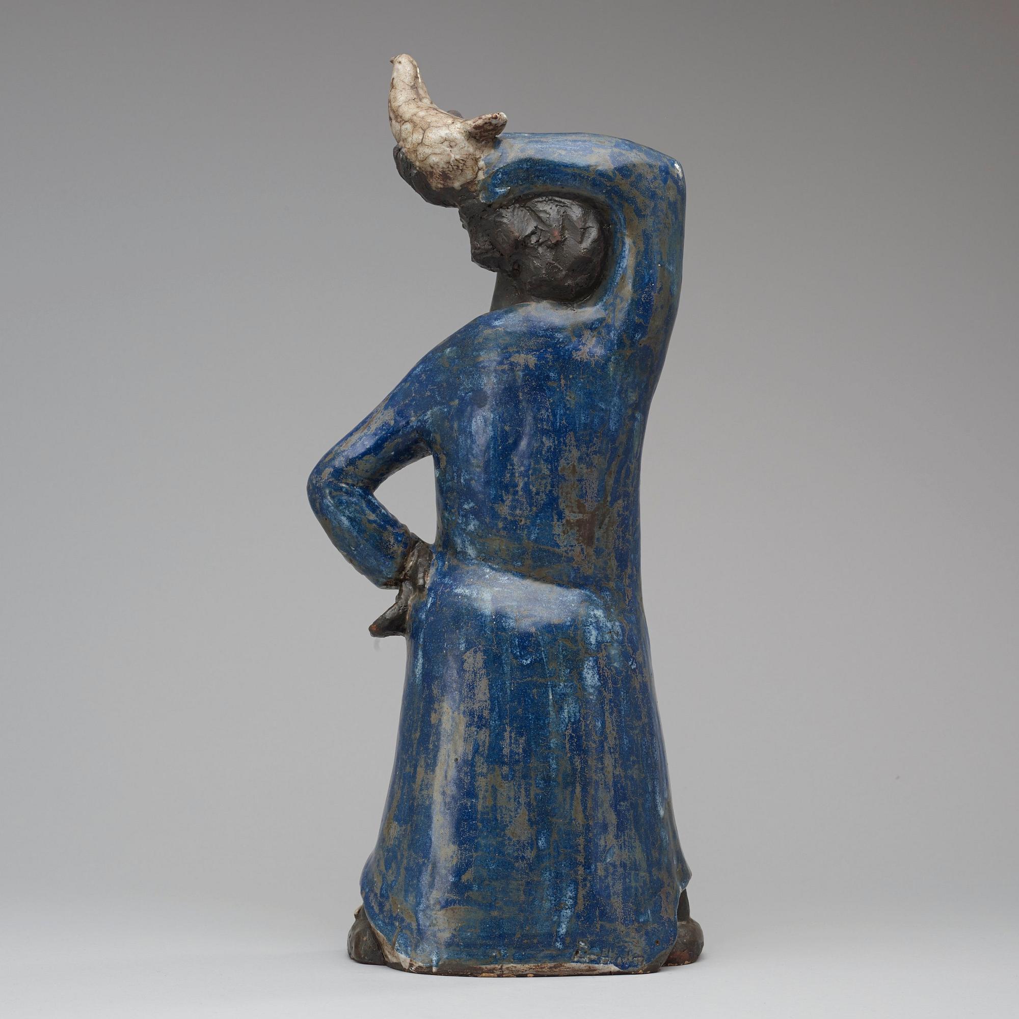 ÅKE HOLM, skulptur, "Noa med duvan", Höganäs 1950-tal.