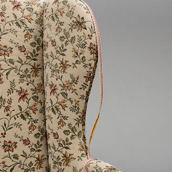 FÅTÖLJ sk BERGERE, rokokostil, 1900-talets början.