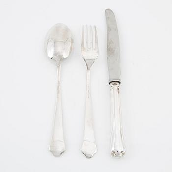 A swedish silver cutlery, model 'Chippendale', GAB, Eskilstuna and Stockholm, some 1962.