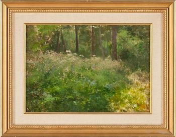 HUGO BÜRGEL, olja på pannå, sign.