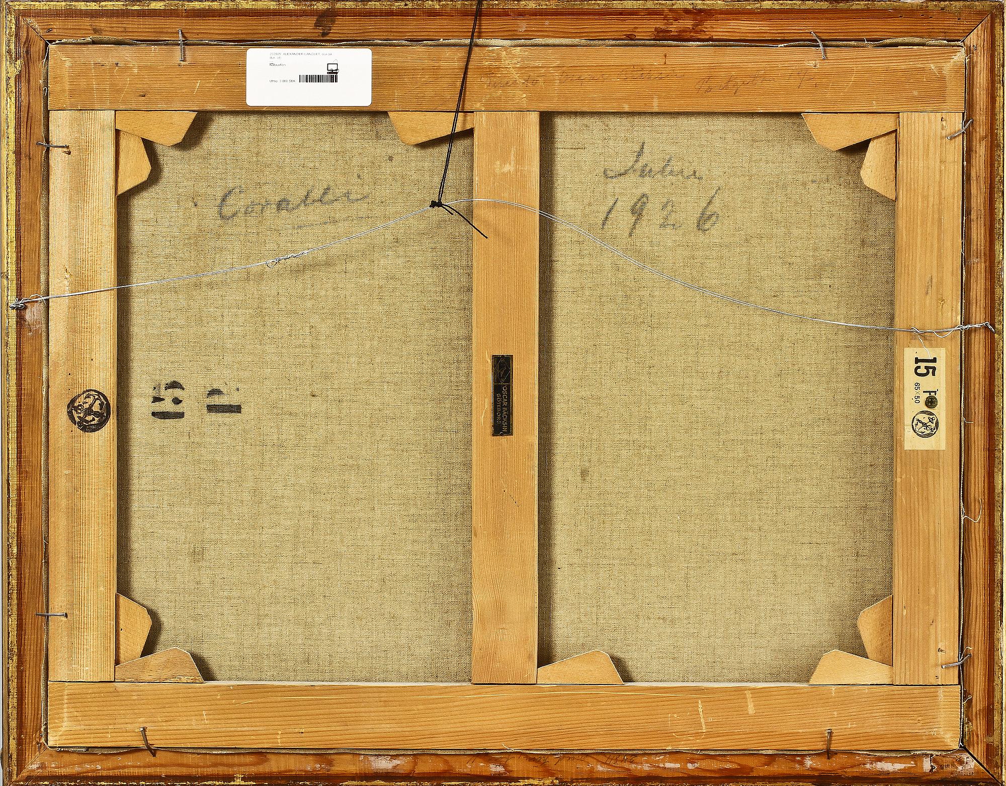 ALEXANDER LANGLET, olja på duk, sign samt dat -26.