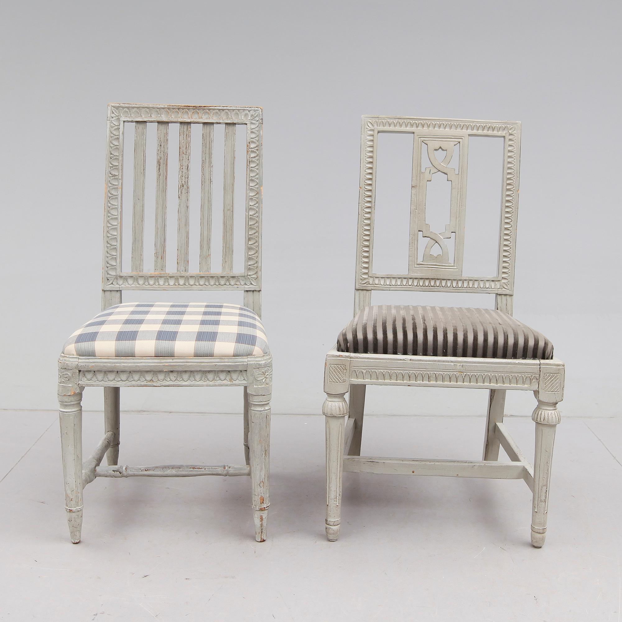 STOLAR, 2 st, gustavianska, 1700-/1800-tal.