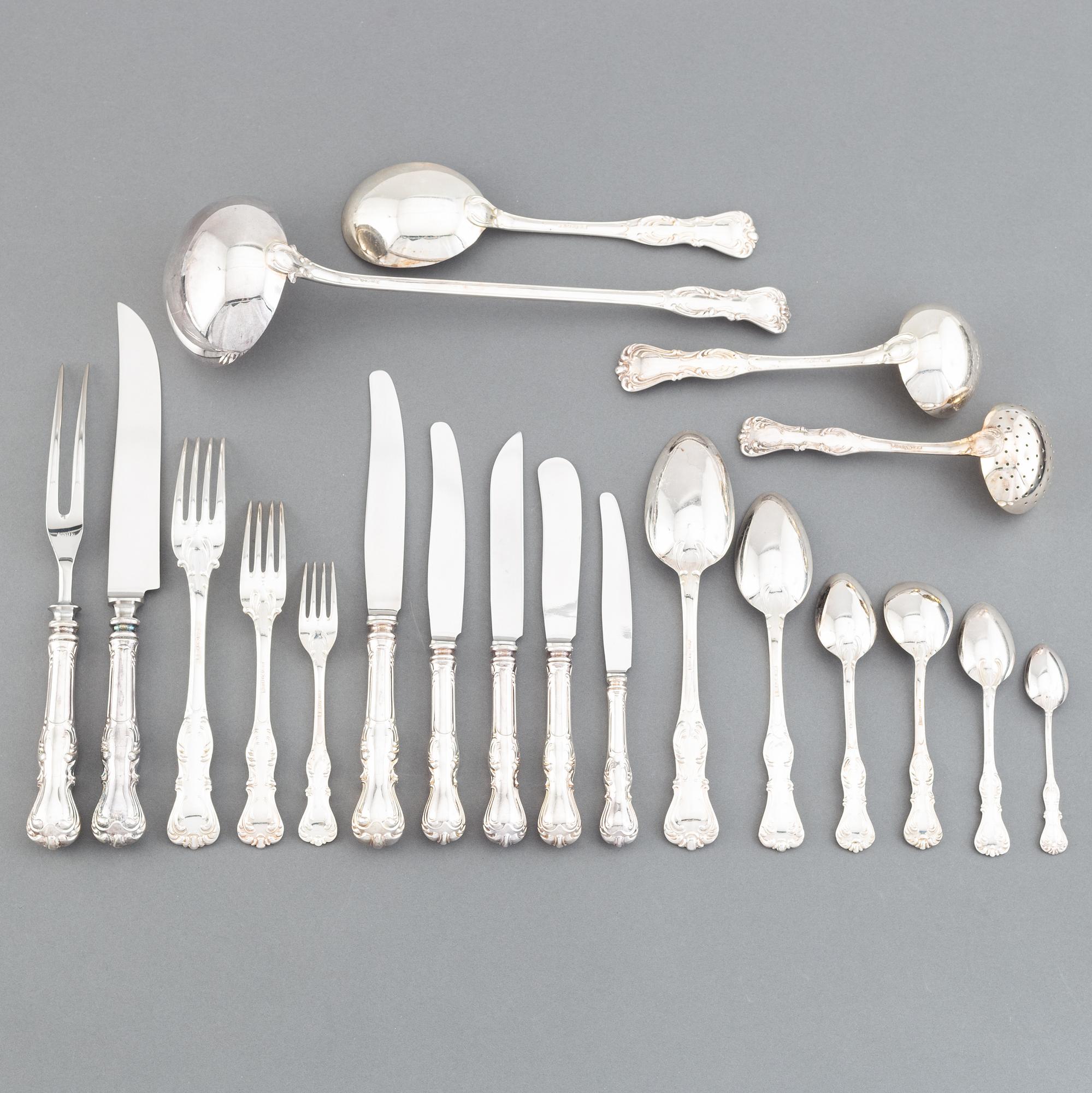 Cg Hallberg, a part 'Prins Albert' silver cutlery, Stockholm, 1947-48 (155 pieces).