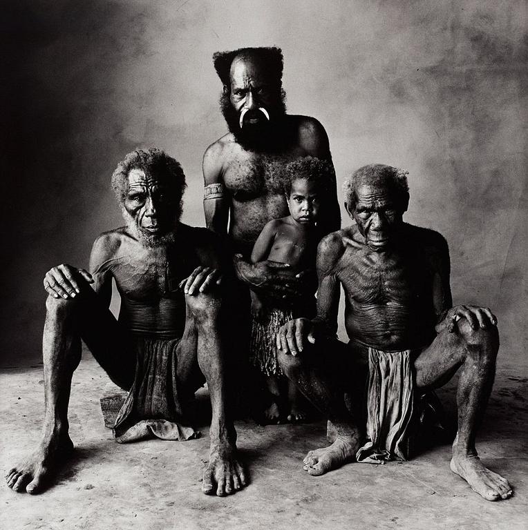 Irving Penn, "Father, Son, Grandfather and Great Grandfather (New Guinea, 1970)".