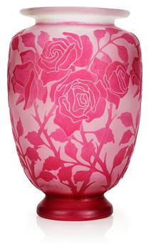 1184. A Karl Lindeberg Art Nouveau cameo glass vase, Kosta.