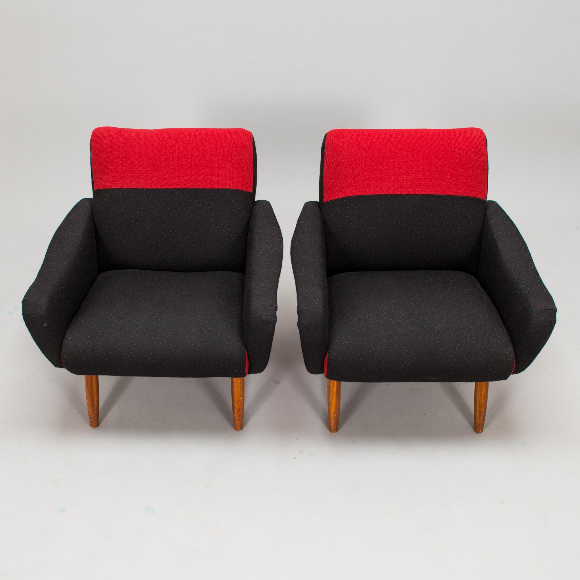 Kurt Hvitsjö, fåtöljer, ett par, modell 461, Isku 1900-talets mitt.