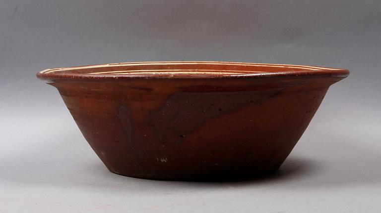 SKÅL, lergods, allmoge, 1800-tal.