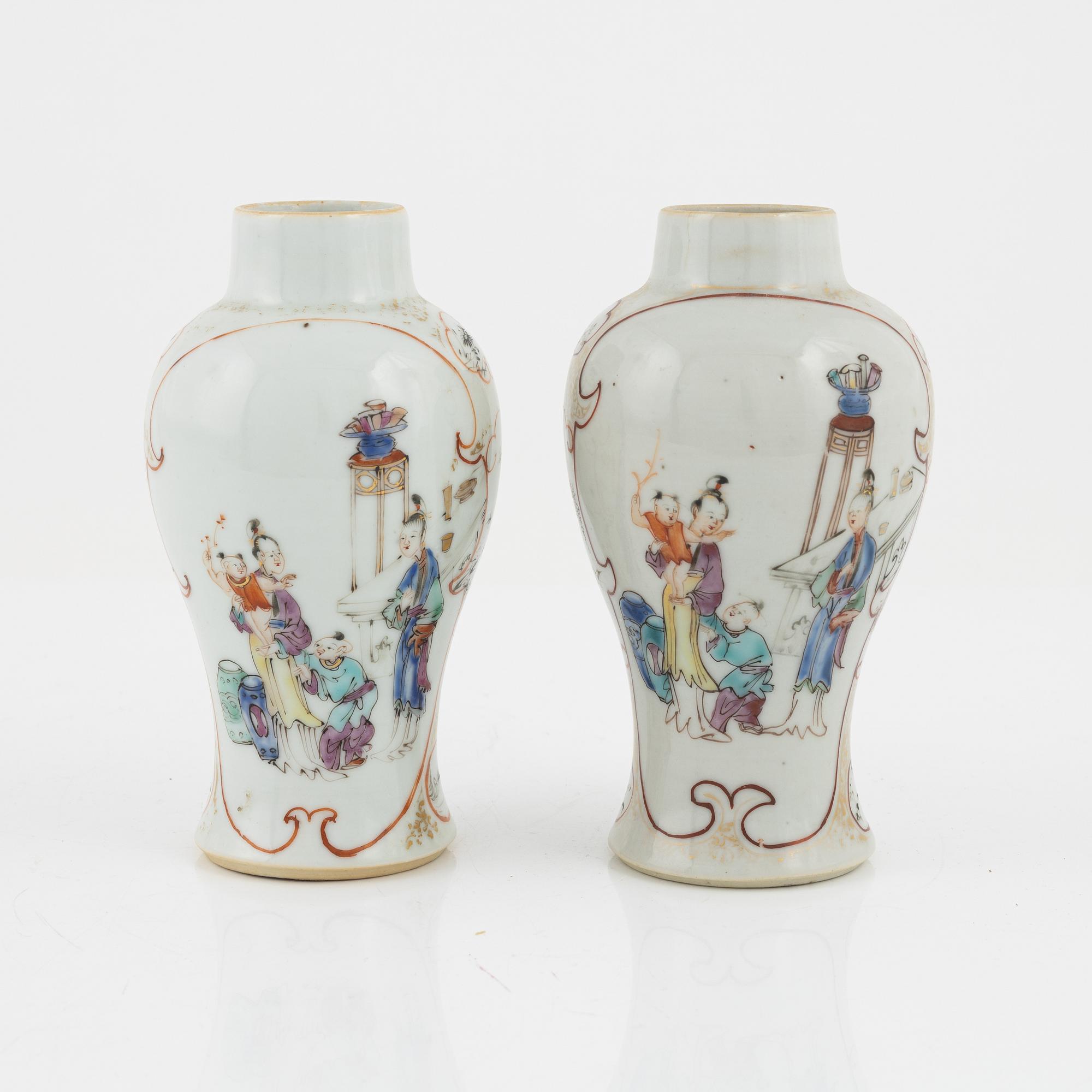 Tedosor, ett par, porslin, Kina, 1700-tal.