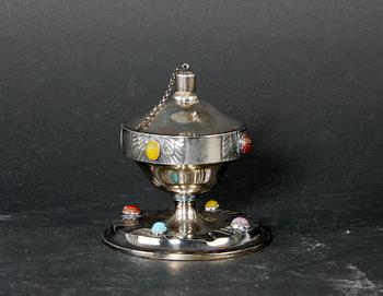 OLJELAMPA, silver, C G Hallberg 1908.