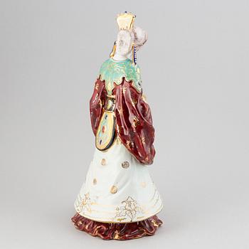 Eugenio Pattarino, a glazed ceramic sculpture of a Chinese lady, Italy, mid 20th century.