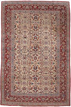 A RUG, semi-antique/Old Nain Tuteshk, part silk, ca  228 x 150 cm.