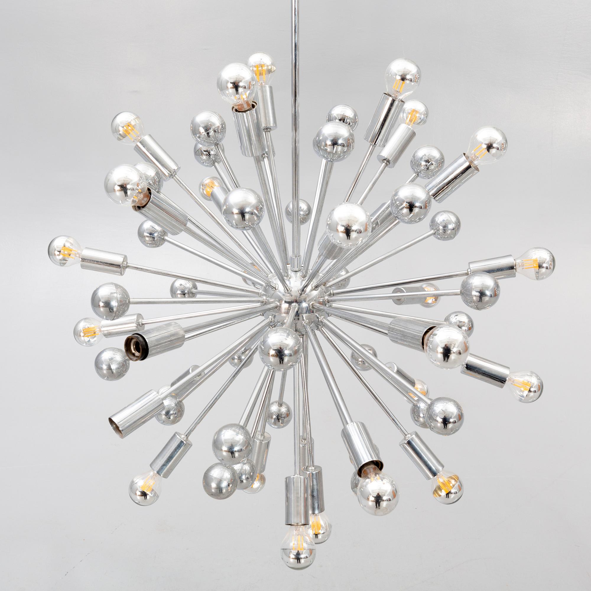 A Paul de Haan Sputnik ceiling pendant later part of the 20th century.