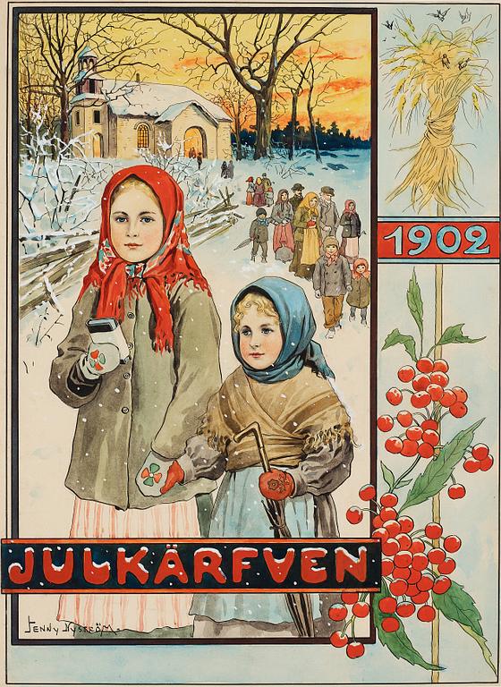 Jenny Nyström, "Julkärfven 1902" (Cover illustration for Christmas publication in 1902).