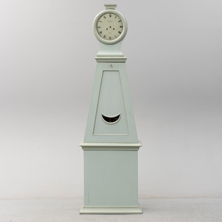 A painted pine long-case clock, 19th Cetury.