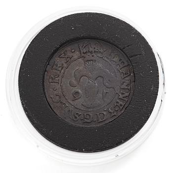 Silvermynt, Sverige, Johan III,  2 öre, typ V.