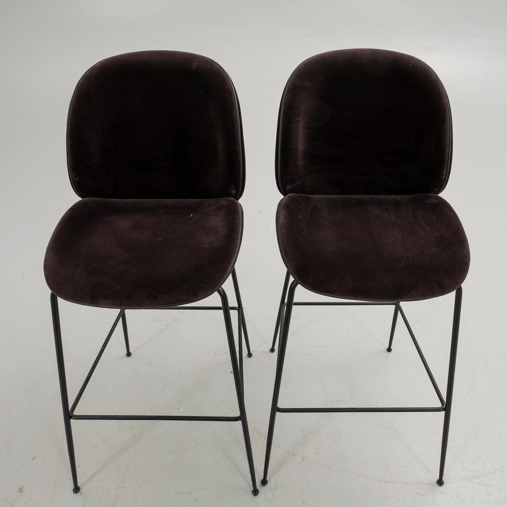 GamFratesi, Bar stools, a pair, "Beetle Bar Chair", Gubi, Denmark.