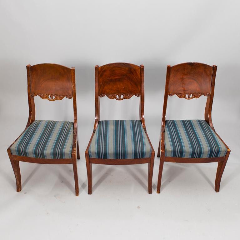 A set of five Baltic Biedermeier chairs.