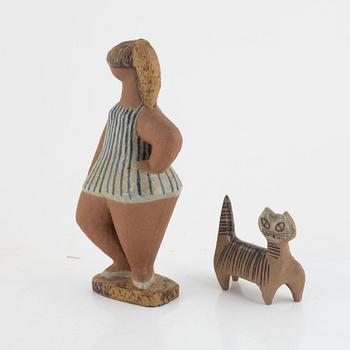 Lisa Larson, figuriner, 2 st, stengods, Gustavsberg.