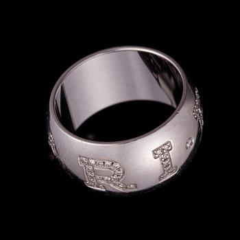 Bulgari, A RING, 18K white gold, diamonds. Bvlgari Monologo, Italy. Weight c. 12.9 g.