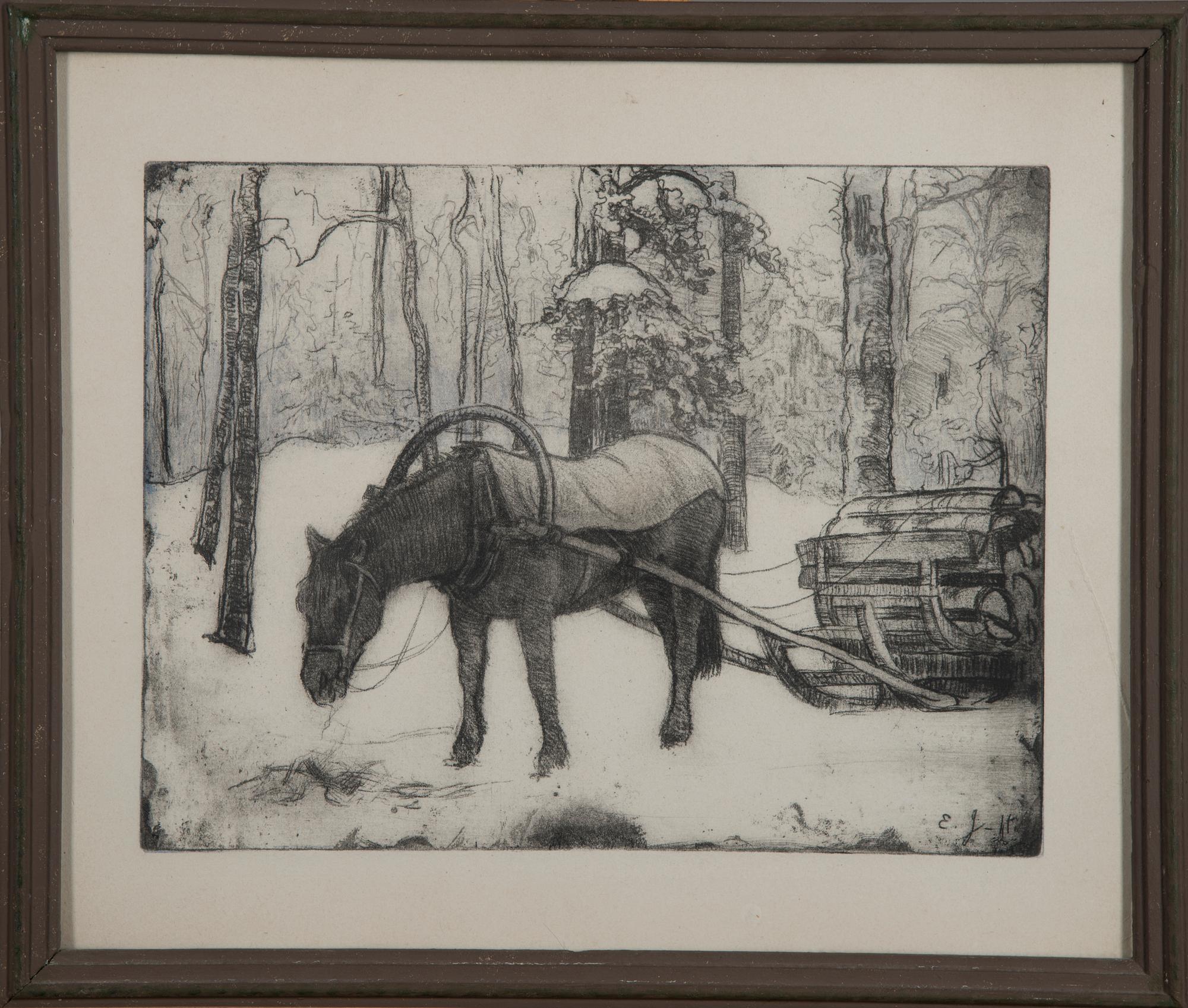 EERO JÄRNEFELT, mjukgrundsetsning, märkt i plåten E. J-lt.