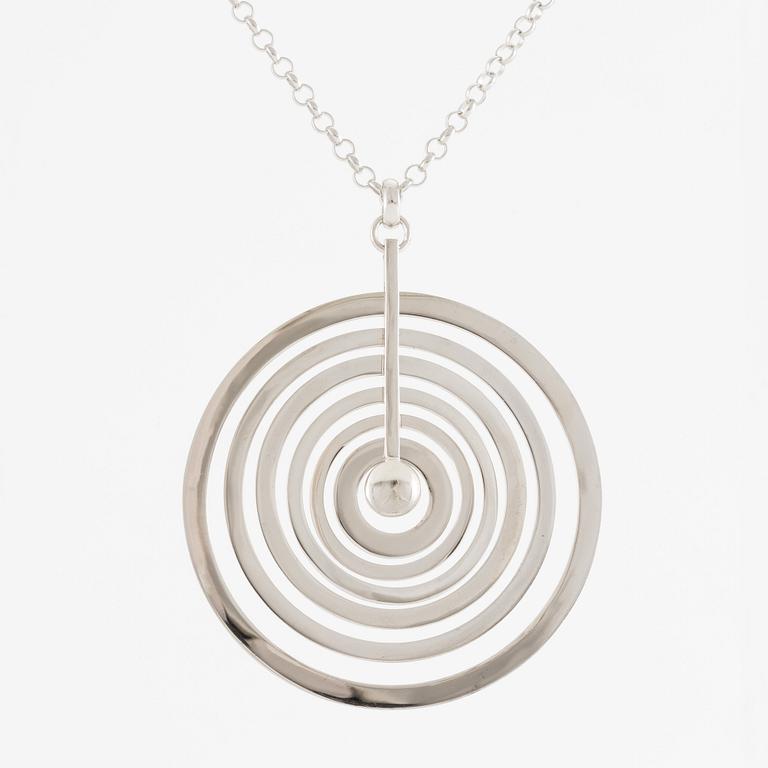 Tapio Wirkkala, pendant with chain "Silvermoon", sterling silver, for Kultakeskus.