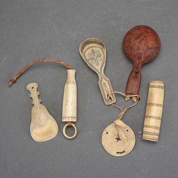 ETT PARTI SAMEFÖREMÅL, 6 delar, horn, 1900-tal.
