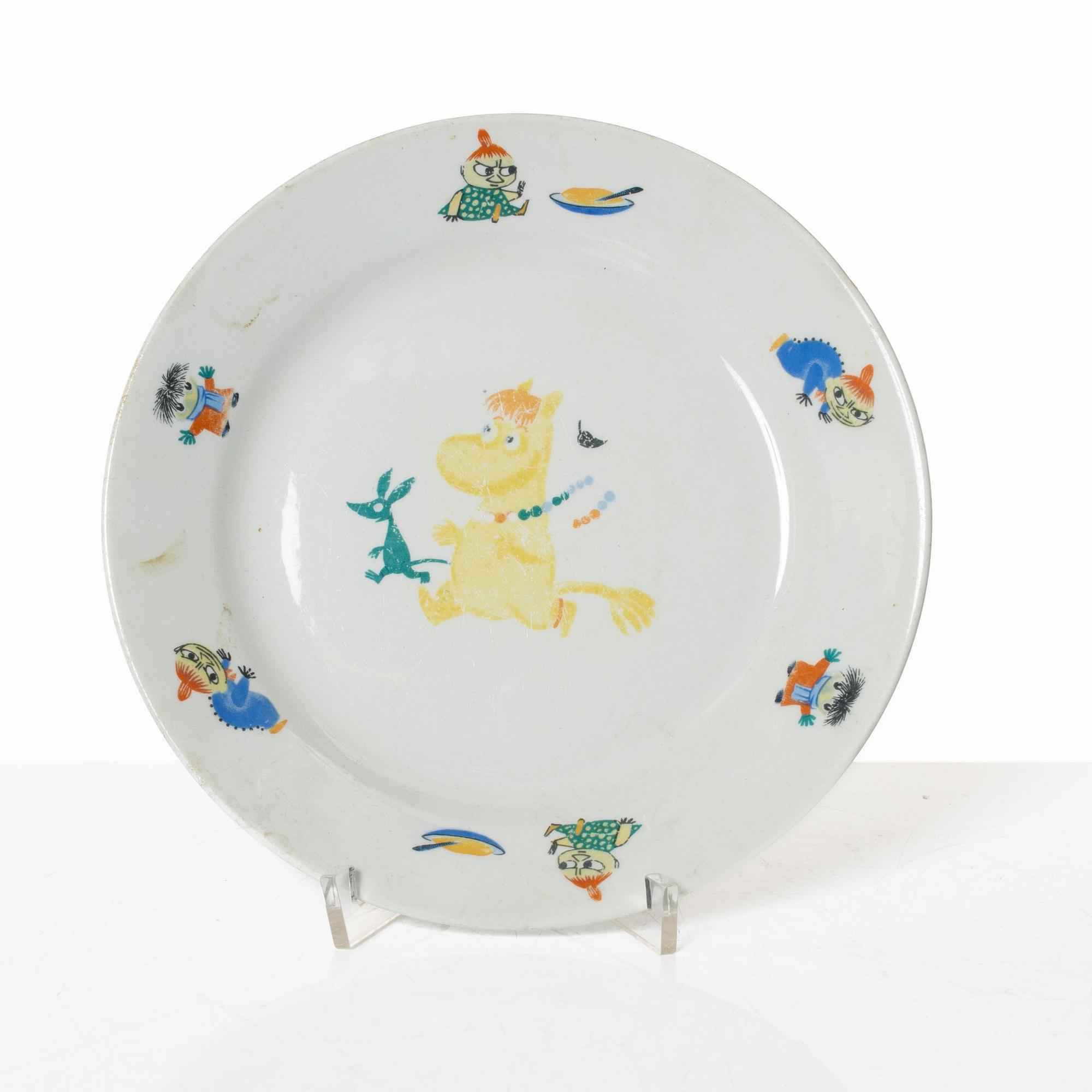 A Moomin porcelain plate, Arabia, Finland, late 1950s.