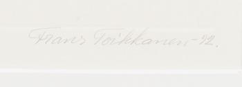 FRANS TOIKKANEN, etching, signed and dated -92, numbered III/XXV.