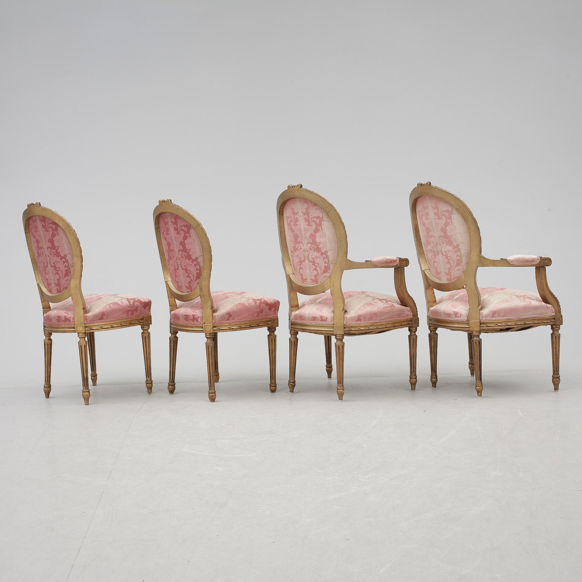 STOLAR, 2+2, Louis XVI-stil, omkring sekelskiftet 1900.