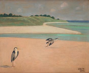 730. Einar Jolin, Herons on the beach.