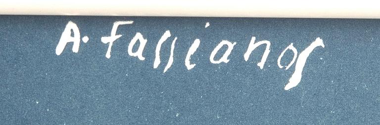 Alexandre Fassianos, blandteknik, Signerad.