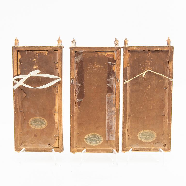 Decorative paintings, 3 pcs, early 20th century.