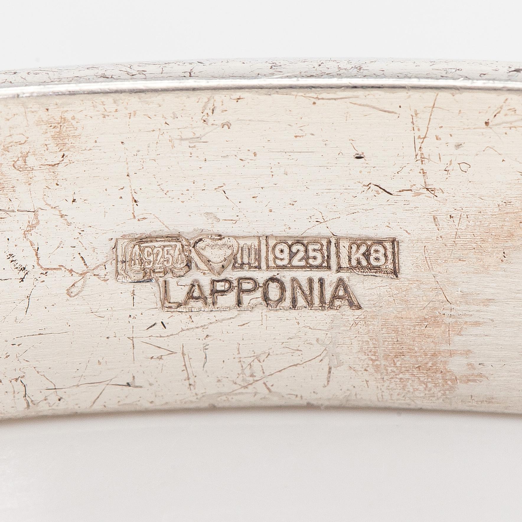 Björn Weckström, bracelet, “Astaire”, silver, grey granite, Lapponia 1987.