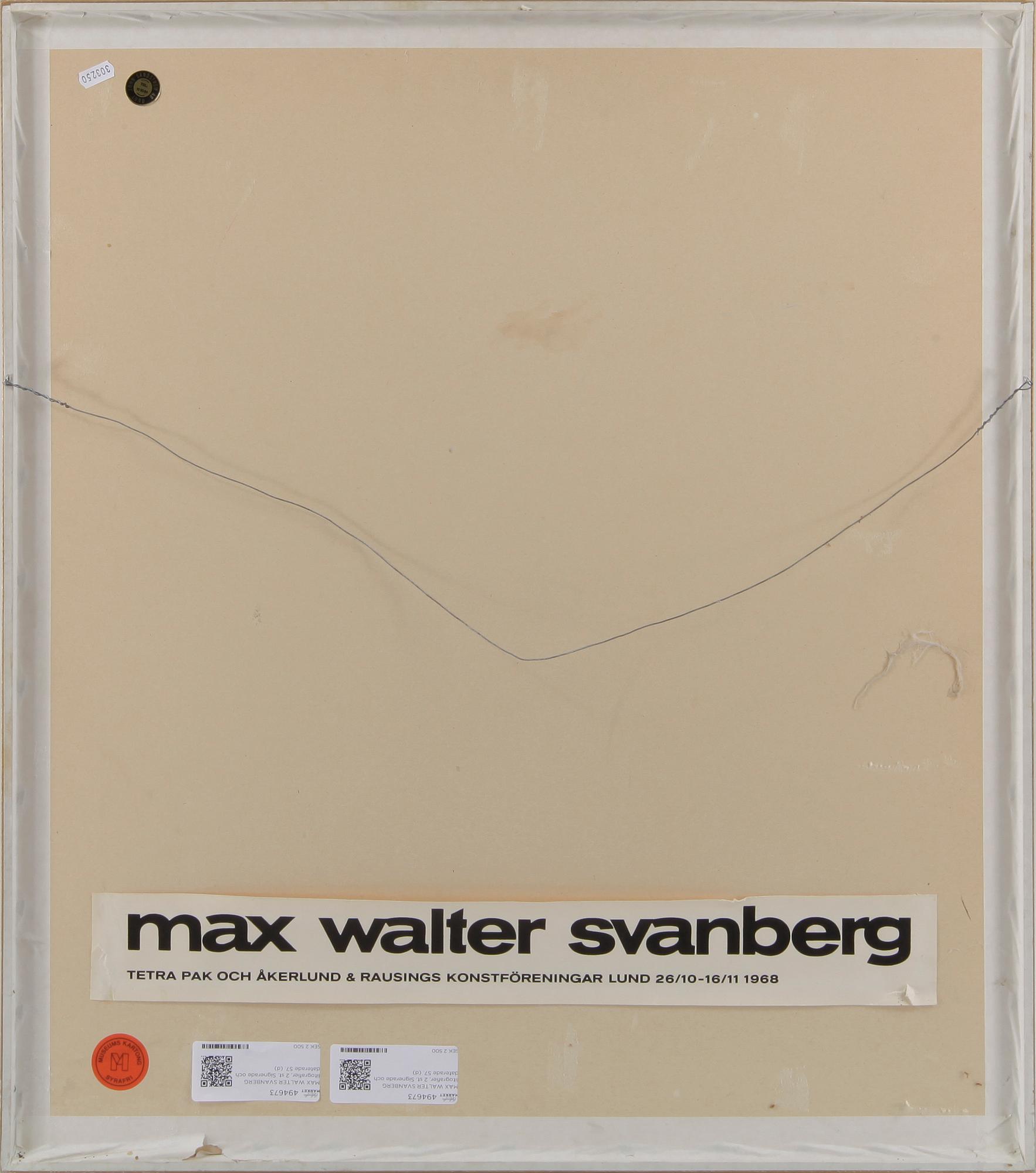 MAX WALTER SVANBERG litografier, 2 st. Signerade och daterade 57.