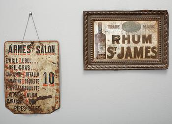 BUTIKSSKYLTAR / REKLAMSKYLTAR, 3 st, 1900-tal.