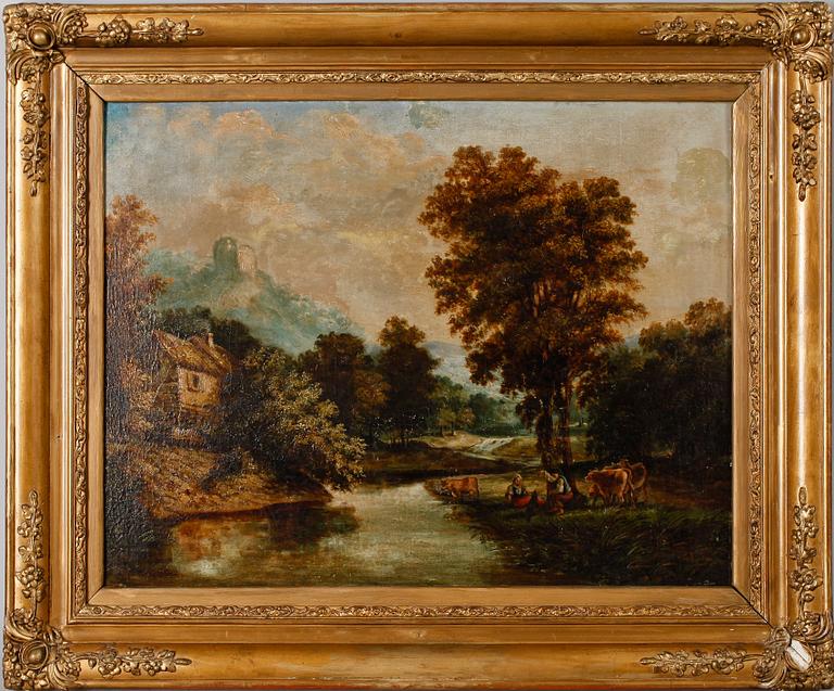 OKÄND KONSTNÄR, 1800-tal, olja på pannå.