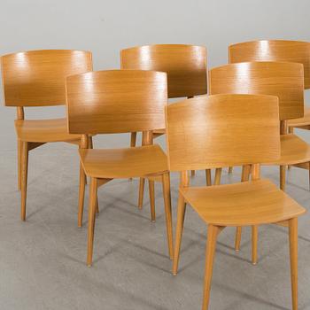 JONAS LINDVALL, a set of six chairs  "Oak", Skandiform, 2000's.