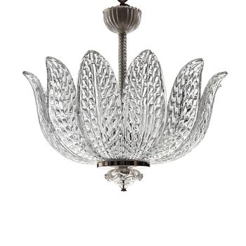 Fritz Kurz, a ceiling lamp, model "KD 946/1", for Orrefors, Sweden, 1940-50s.