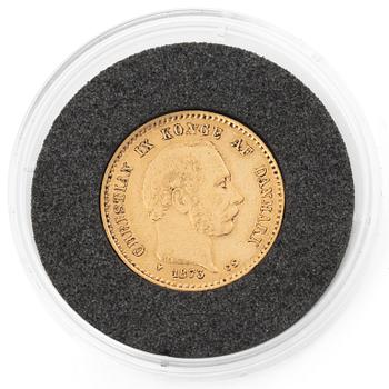 Guldmynt, Danmark, Christian IX, 10 kroner, 1873.