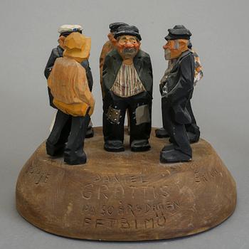 PARTI TRÄSKULPTURER, 15 st (9+6), trä, bl.a Bengt Råsten, 1900-tal.