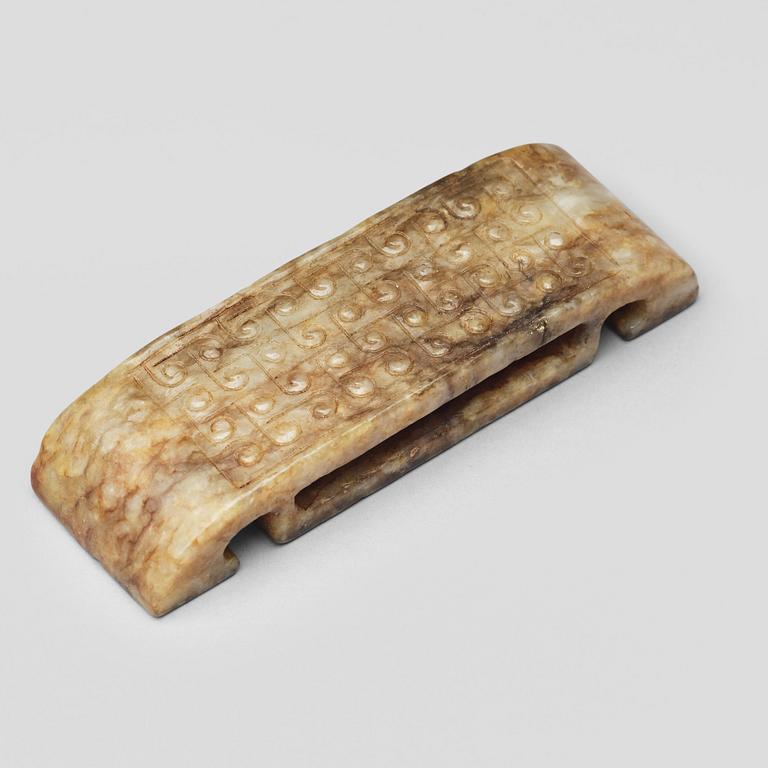 A nephrite scabbard, archaistic.